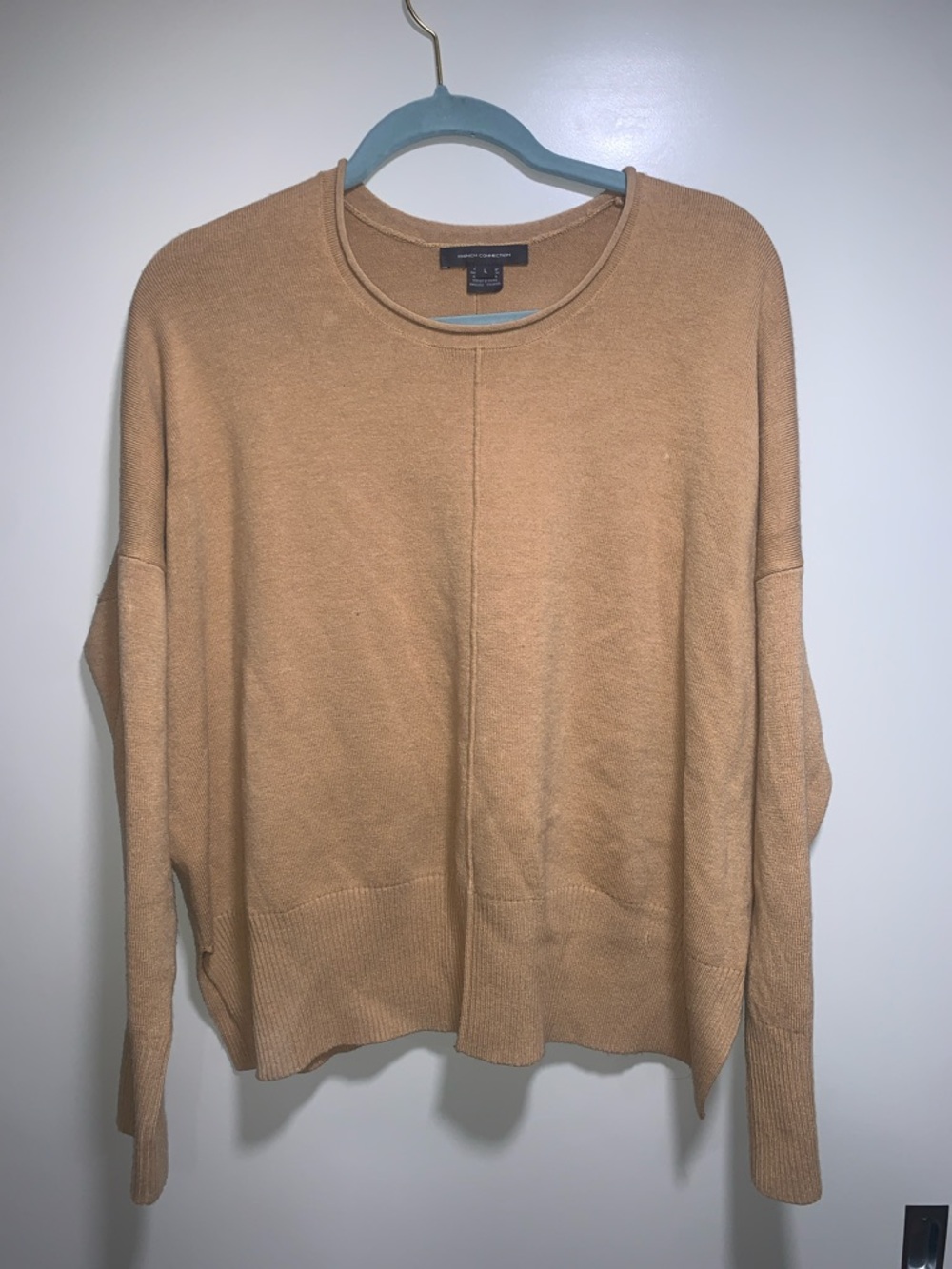 French Connection Camel Crewneck Sweater size L Sweater Sku145